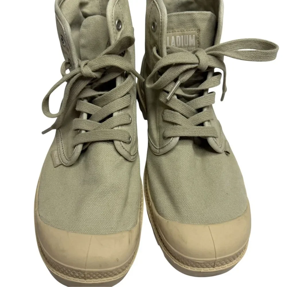 Palladium Depuis 1947 High Top Sneakers Canvas Rubber Toe Cap Tan Men 8.5